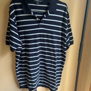 Ralph Lauren Dark Blue and White Striped Polo
